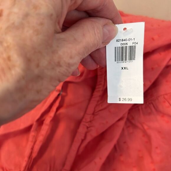 Old Navy NWT szXXL orange flowy tiered adjustable strap top - Picture 6 of 8